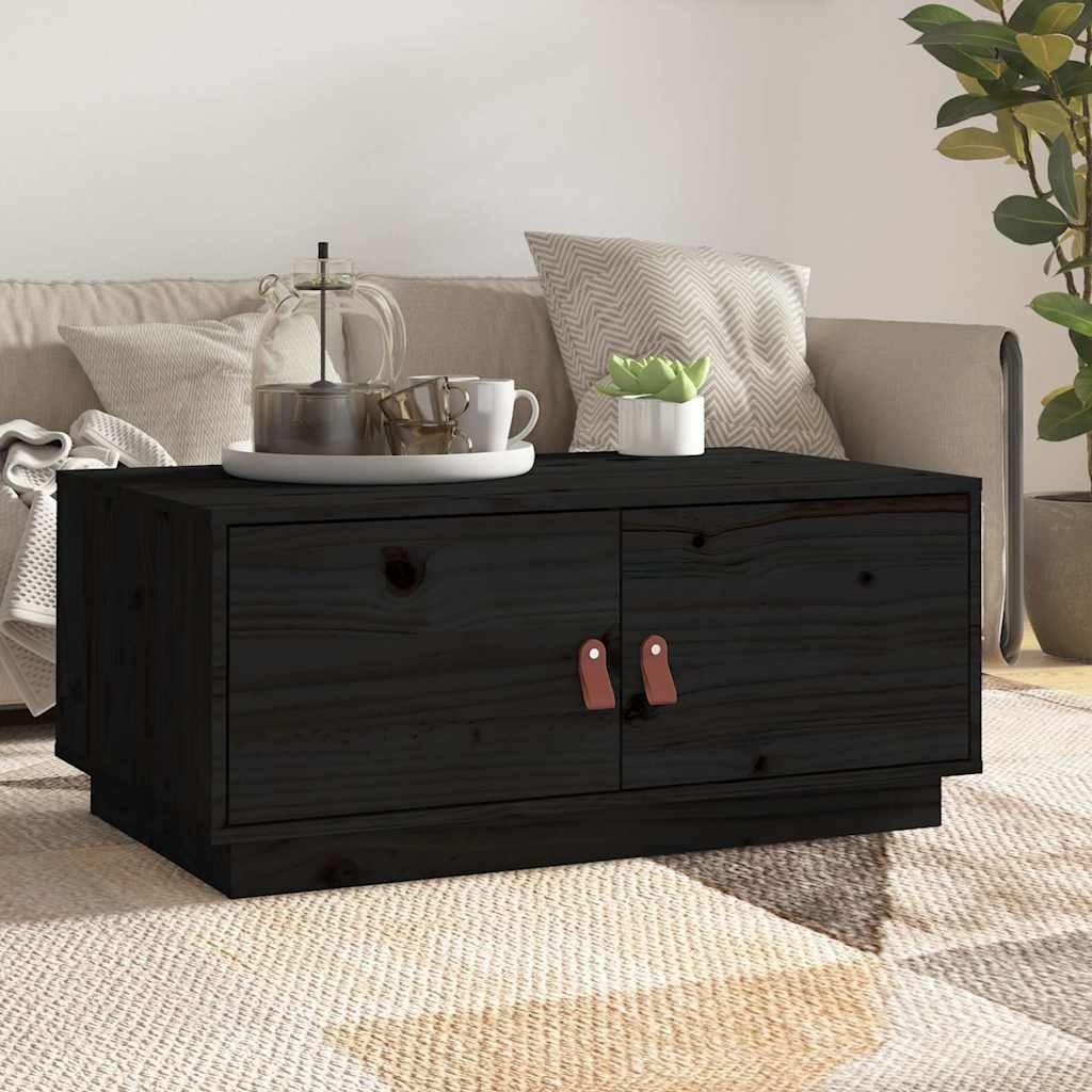 Vidaxl salontafel 80x50x35 cm massief grenenhout zwart