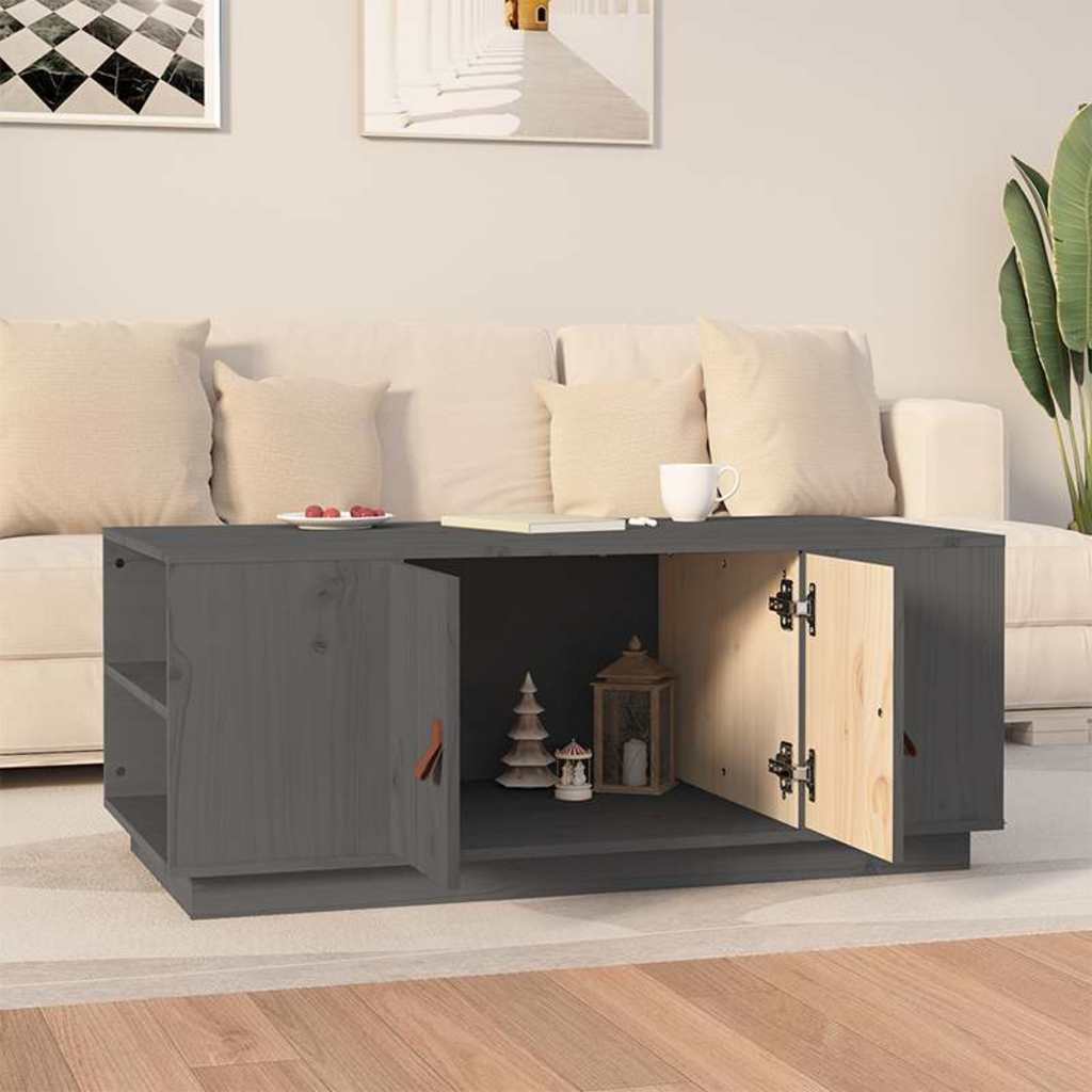 Vidaxl salontafel 100x50x41 cm massief grenenhout grijs