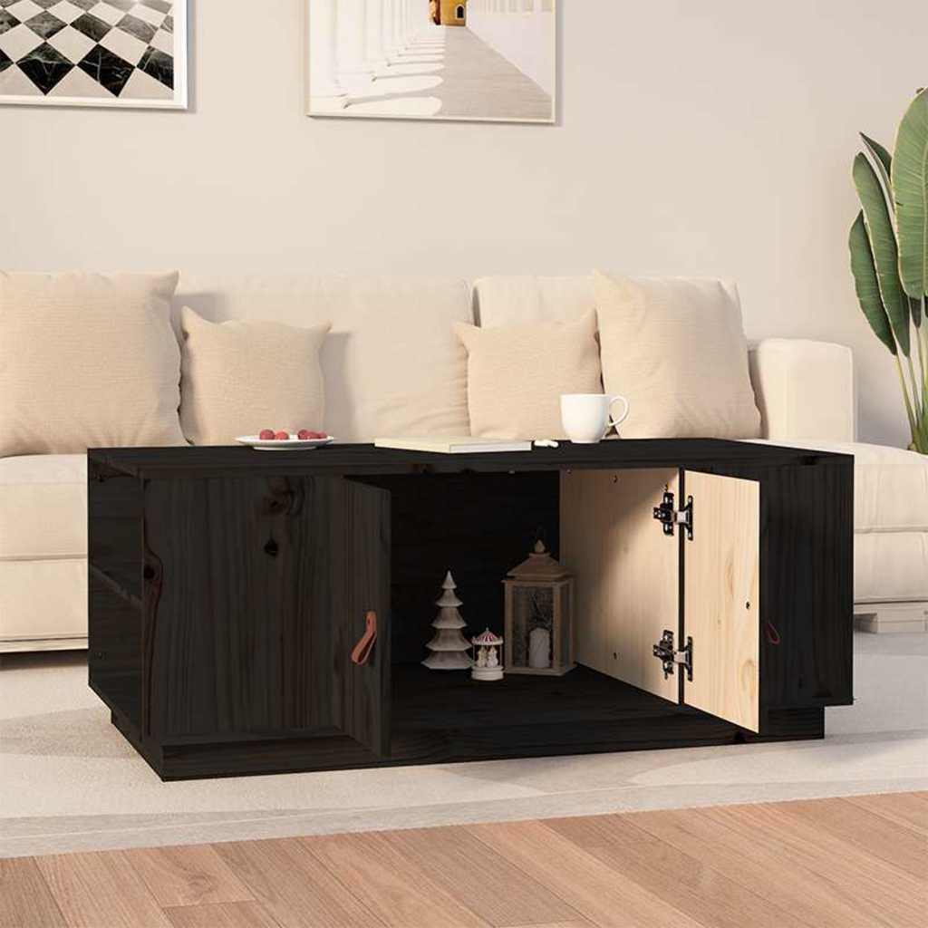 Vidaxl salontafel 100x50x41 cm massief grenenhout zwart