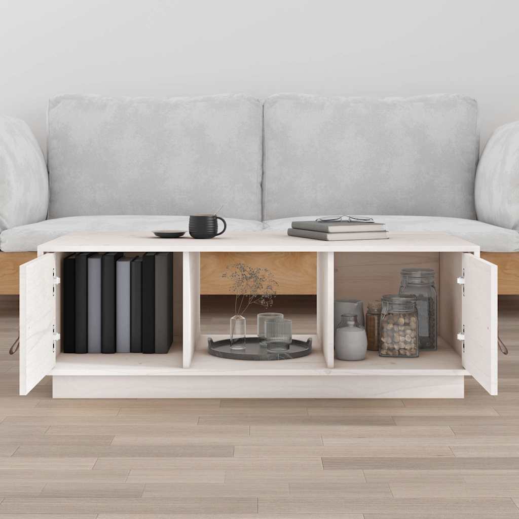 Vidaxl salontafel 100x50x35 cm massief grenenhout wit