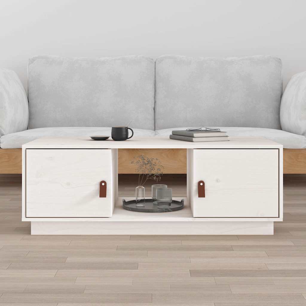 Vidaxl salontafel 100x50x35 cm massief grenenhout wit