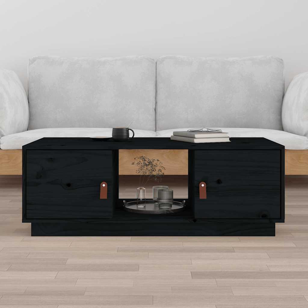 Vidaxl salontafel 100x50x35 cm massief grenenhout zwart