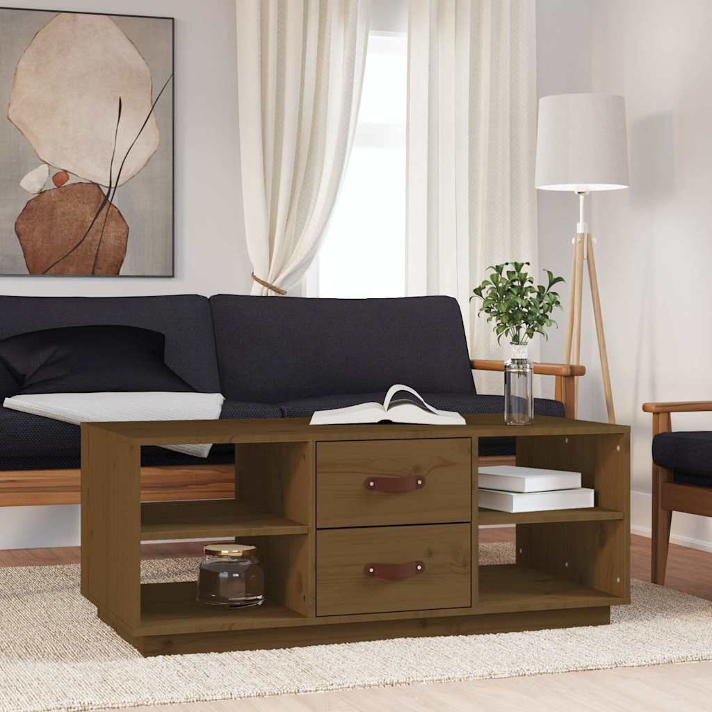 Vidaxl salontafel 100x50x41 cm massief grenenhout honingbruin