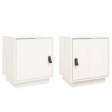 Vidaxl nachtkastjes 2 st 40x34x45 cm massief grenenhout wit