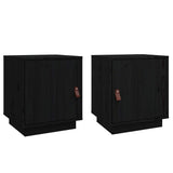 Vidaxl nachtkastjes 2 st 40x34x45 cm massief grenenhout zwart