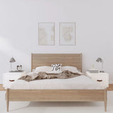 Vidaxl nachtkastjes 2 st 40x34x35 cm massief grenenhout wit