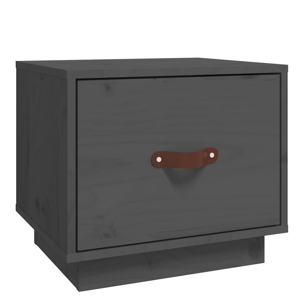 Vidaxl nachtkastje 40x34x35 cm massief grenenhout grijs