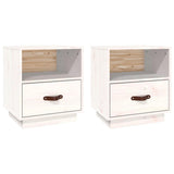Vidaxl nachtkastjes 2 st 40x34x45 cm massief grenenhout wit