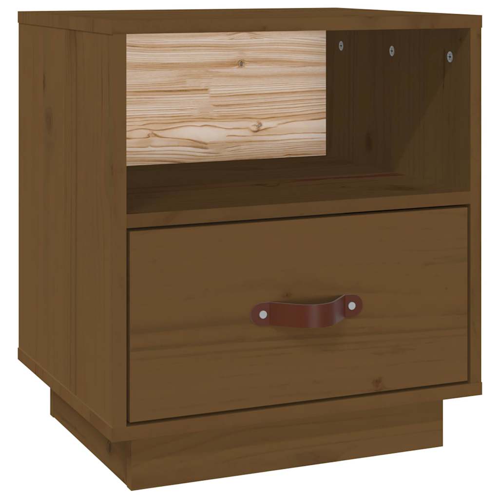 Vidaxl nachtkastje 40x34x45 cm massief grenenhout honingbruin