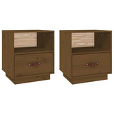 Vidaxl nachtkastjes 2 st 40x34x45 cm massief grenenhout honingbruin