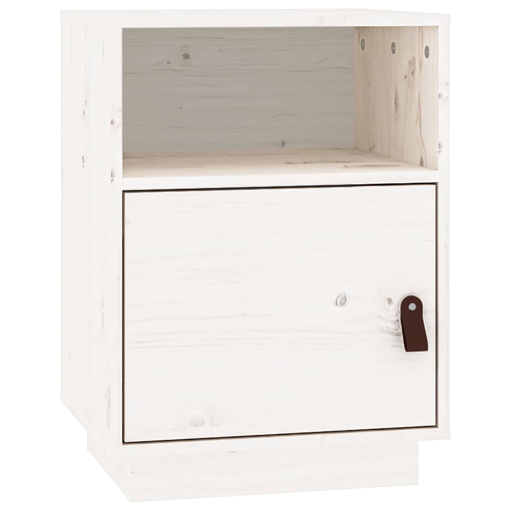 Vidaxl nachtkastje 40x34x55 cm massief grenenhout wit