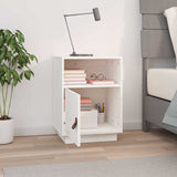 Vidaxl nachtkastje 40x34x55 cm massief grenenhout wit