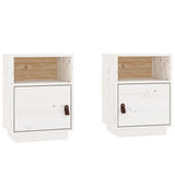 Vidaxl nachtkastjes 2 st 40x34x55 cm massief grenenhout wit