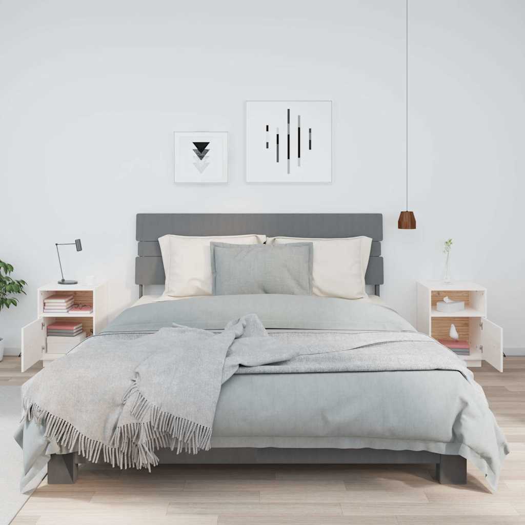 Vidaxl nachtkastjes 2 st 40x34x55 cm massief grenenhout wit