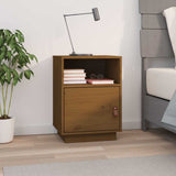 Vidaxl nachtkastje 40x34x55 cm massief grenenhout honingbruin