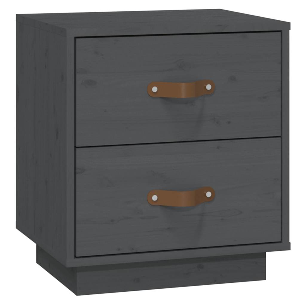 Vidaxl nachtkastje 40x34x45 cm massief grenenhout grijs
