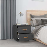 Vidaxl nachtkastje 40x34x45 cm massief grenenhout grijs
