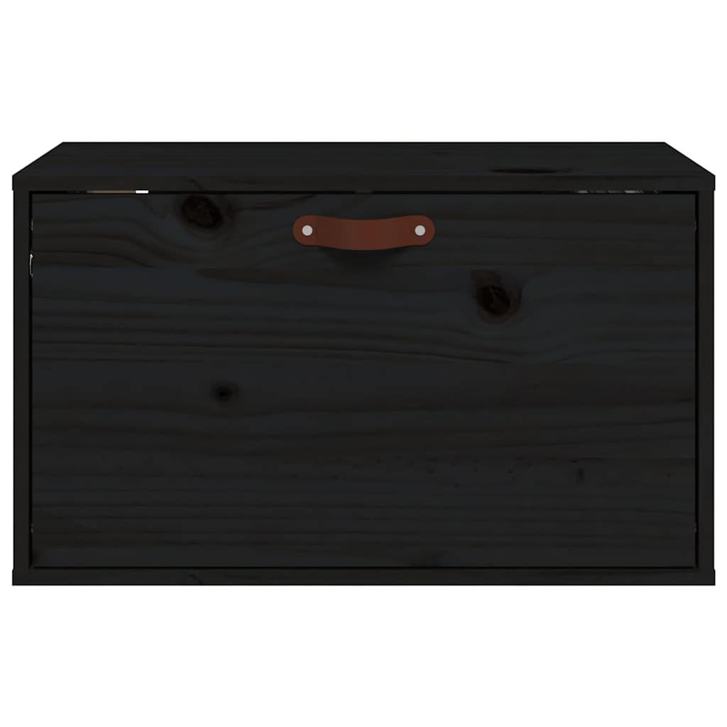 Vidaxl wandkast 60x30x35 cm massief grenenhout zwart