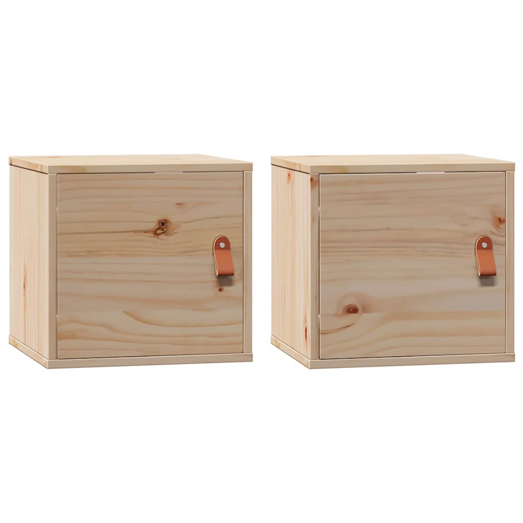 Vidaxl wandkasten 2 st 31,5x30x30 cm massief grenenhout