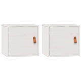 Vidaxl wandkasten 2 st 31,5x30x30 cm massief grenenhout wit