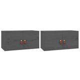Vidaxl wandkasten 2 st 60x30x30 cm massief grenenhout grijs