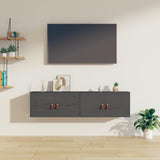 Vidaxl wandkasten 2 st 60x30x30 cm massief grenenhout grijs