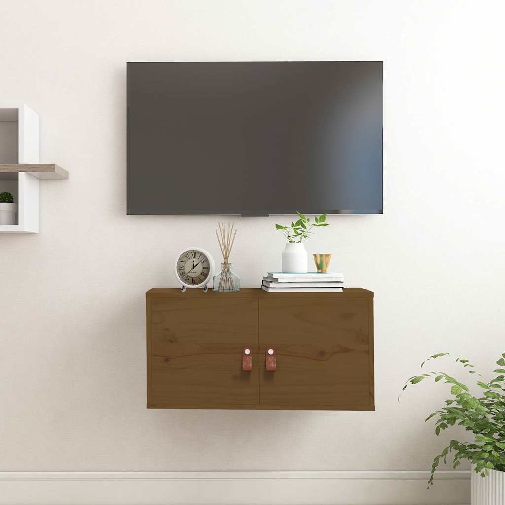 Vidaxl wandkast 60x30x30 cm massief grenenhout honingbruin