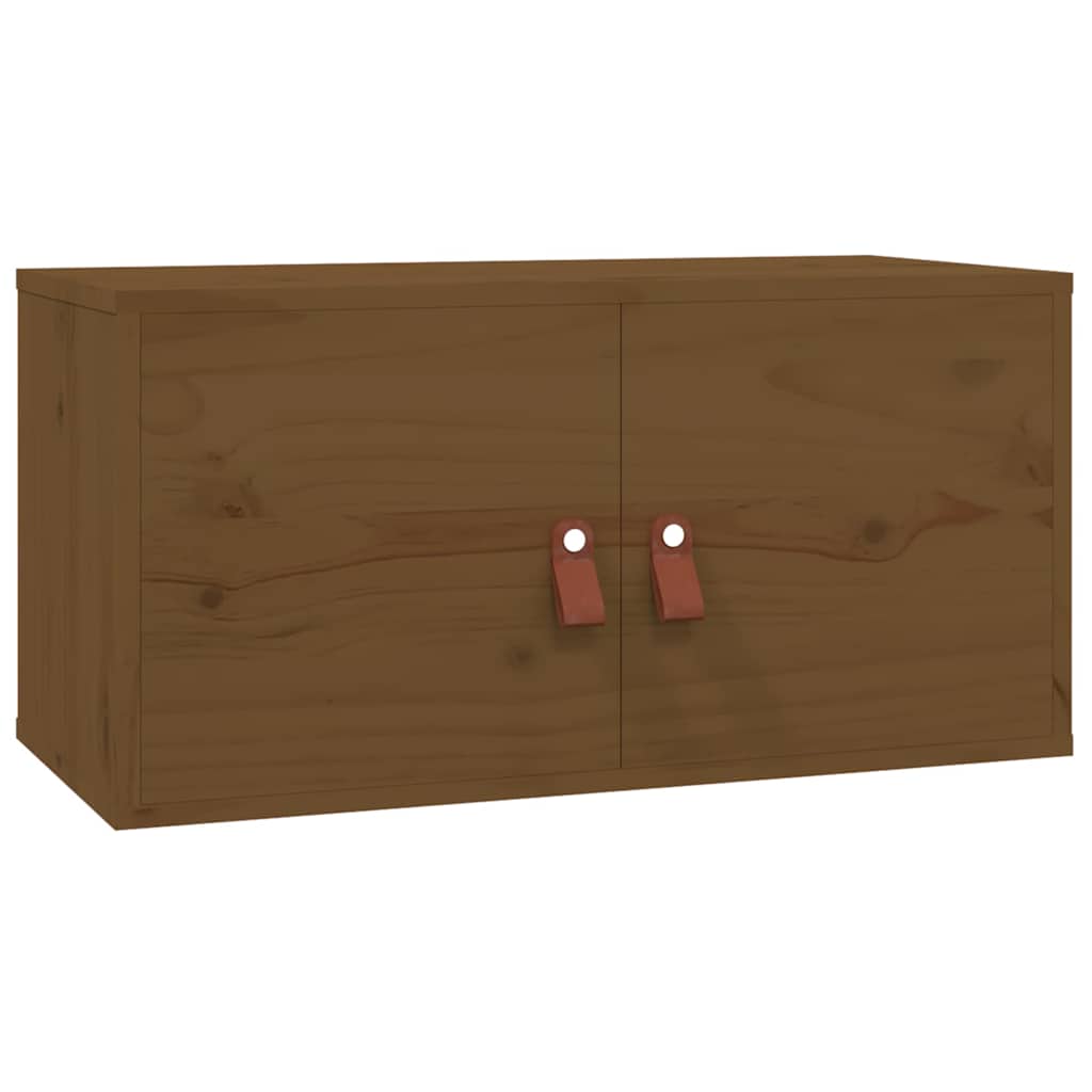 Vidaxl wandkasten 2 st 60x30x30 cm massief grenenhout honingbruin
