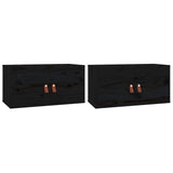 Vidaxl wandkasten 2 st 60x30x30 cm massief grenenhout zwart