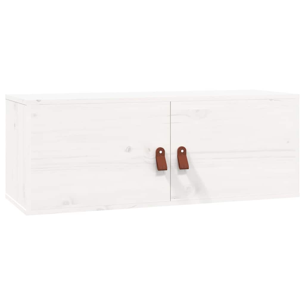 Vidaxl wandkast 80x30x30 cm massief grenenhout wit