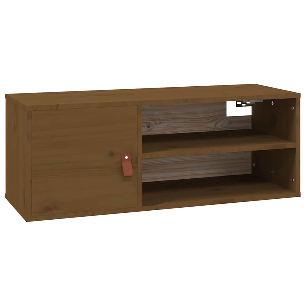 Vidaxl wandkast 80x30x30 cm massief grenenhout honingbruin