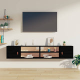 Vidaxl wandkasten 2 st 80x30x30 cm massief grenenhout zwart