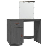 Vidaxl kaptafel met led 95x50x133,5 cm massief grenenhout grijs