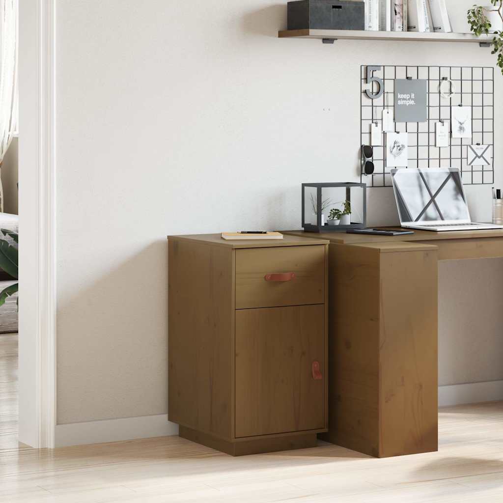 Vidaxl bureaukastje 40x50x75 cm massief grenenhout honingbruin