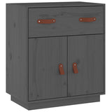 Vidaxl dressoir 65,5x40x75 cm massief grenenhout grijs