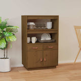 Vidaxl hoge kast 67x40x108,5 cm massief grenenhout honingbruin