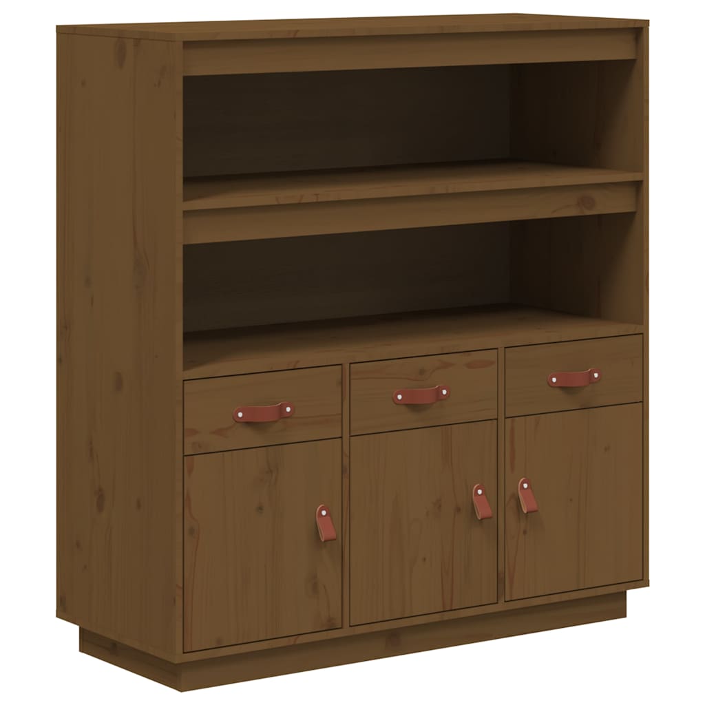 Vidaxl hoge kast 100x40x108,5 cm massief grenenhout honingbruin