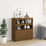 Vidaxl hoge kast 100x40x108,5 cm massief grenenhout honingbruin