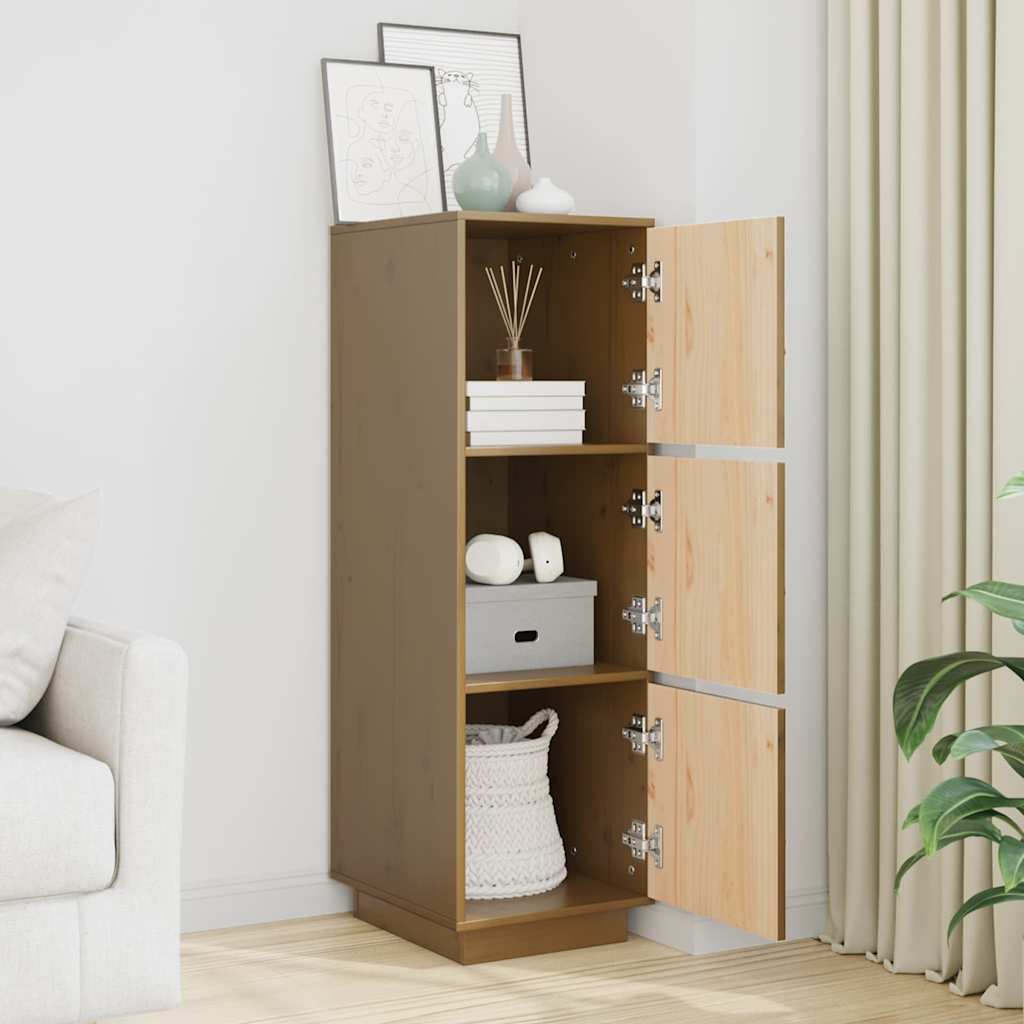 Vidaxl hoge kast 34x40x108,5 cm massief grenenhout honingbruin