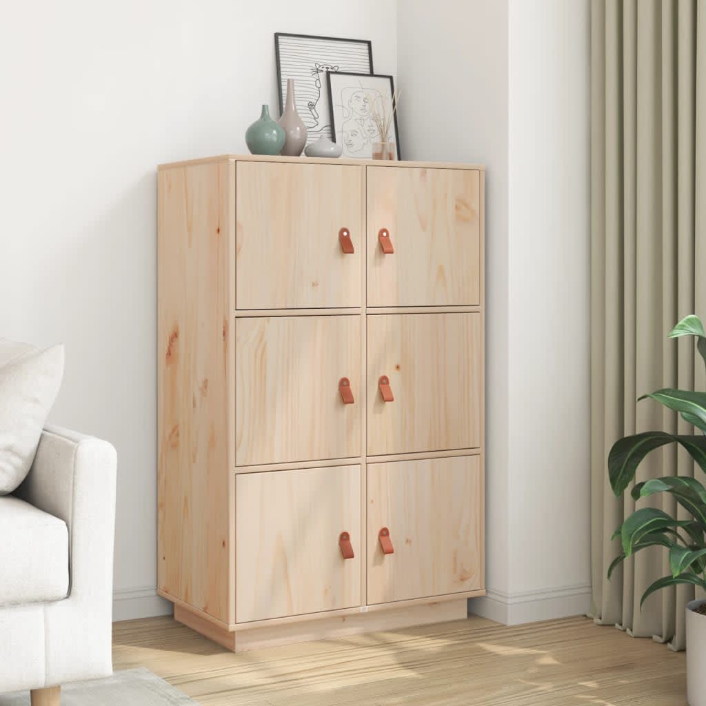 Vidaxl hoge kast 67x40x108,5 cm massief grenenhout