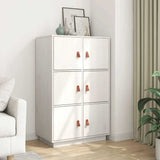 Vidaxl hoge kast 67x40x108,5 cm massief grenenhout wit