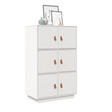 Vidaxl hoge kast 67x40x108,5 cm massief grenenhout wit