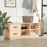 Vidaxl Shoes Bank 100x34x45 cm Solid Pine