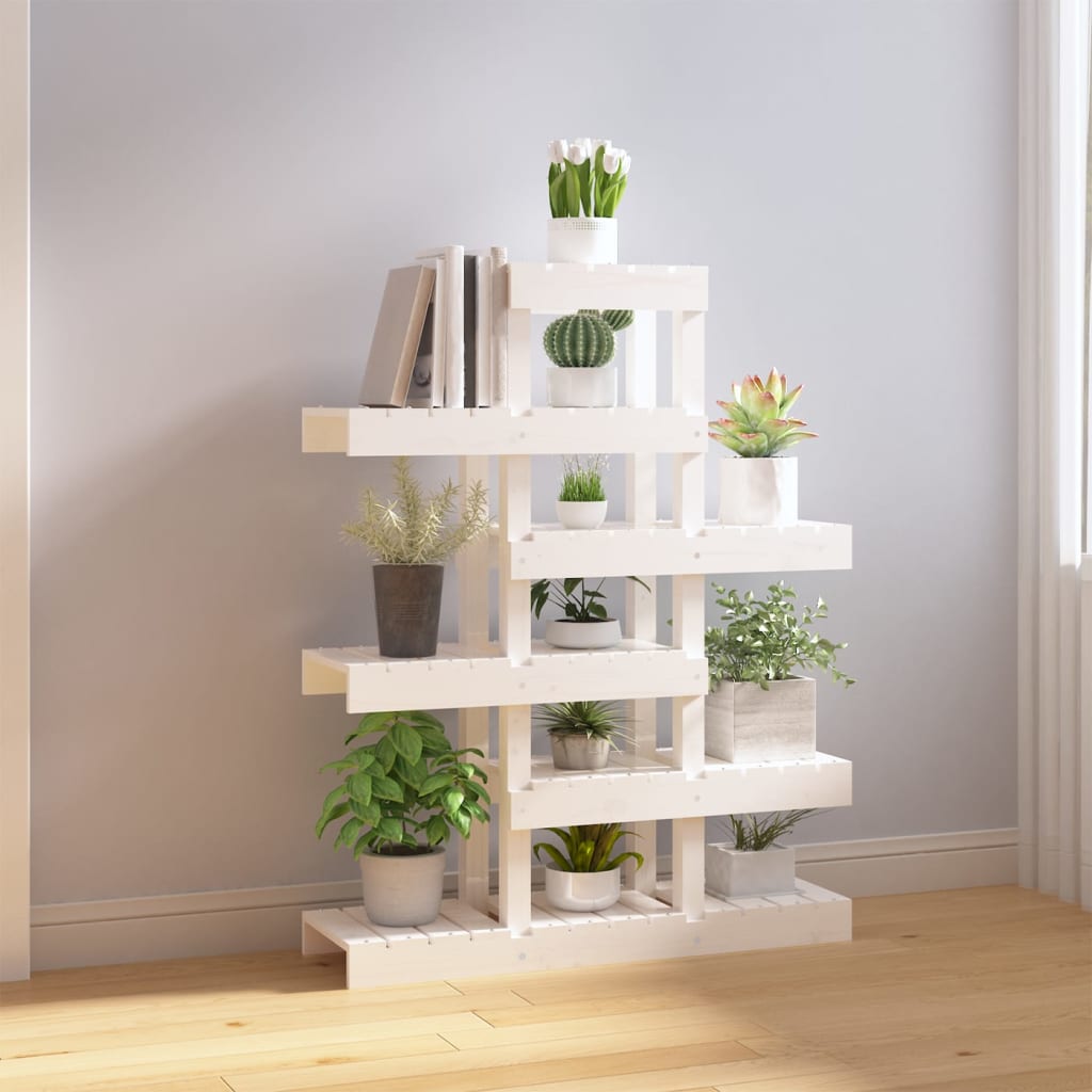 VIDAXL -Pflanzenstandard 85x25x109,5 cm Festkiefer weiß