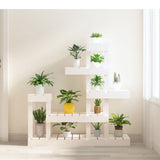 Vidaxl plantenstandaard 92x25x97 cm massief grenenhout wit