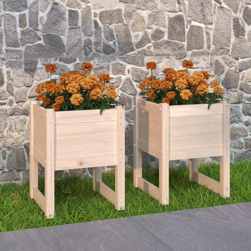 Vidaxl Planters 2 St 40x40x52,5 cm Solid fyrretræ