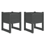 VIDAXL -Pflanzer 2 ST 40x40x52,5 cm Festkieferngrau grau grau