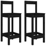 Vidaxl barstoelen 2 st 40x41,5x112 cm massief grenenhout zwart
