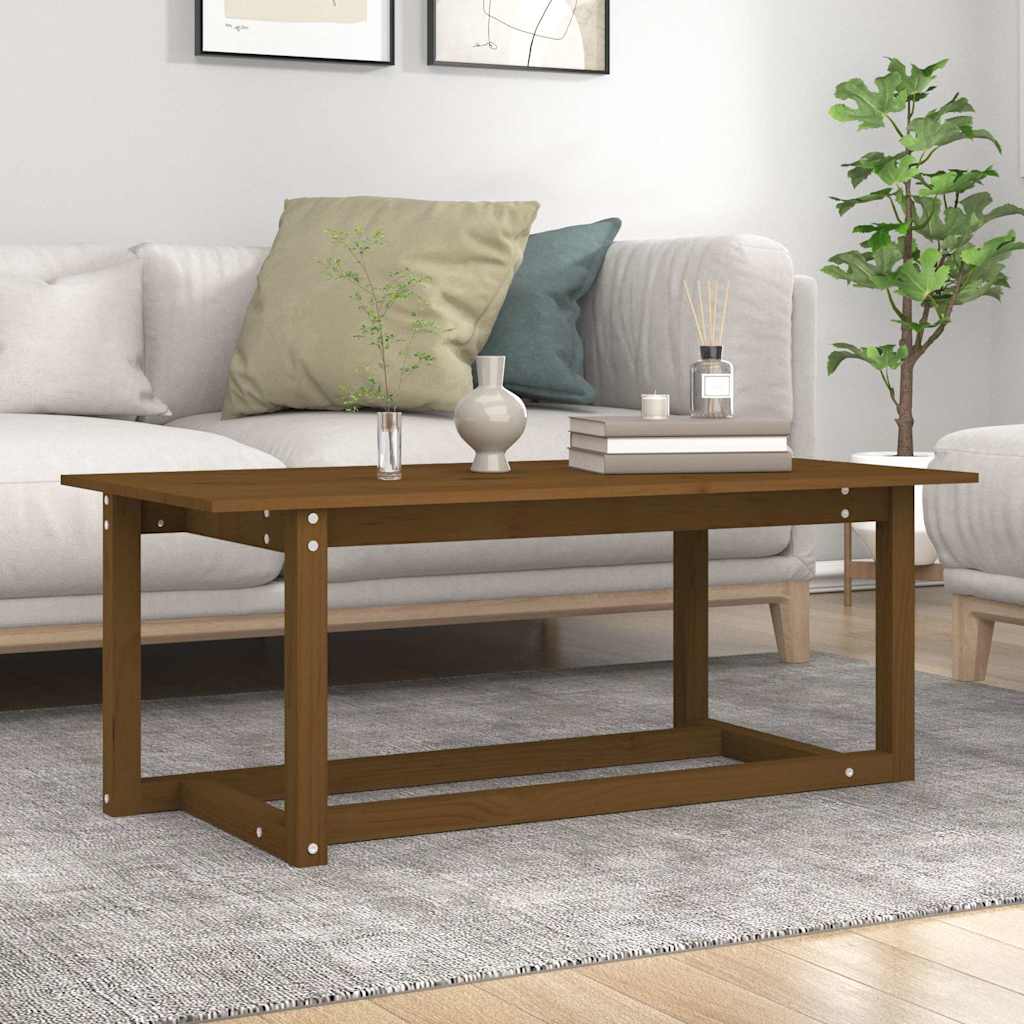 Vidaxl salontafel 110x55x45 cm massief grenenhout honingbruin