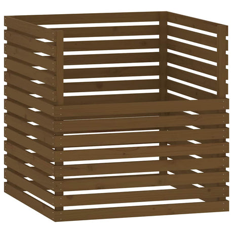 Vidaxl -Kompost -Bin 100x100x102 cm Festkiefer Honigbraun
